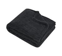 Stof - Plaid - Taille 180x220 cm - 100% Polyester - Couleur Anthracite - Modèle Columbia - Couverture - Doux Chaud Moelleux Texturé, uni
