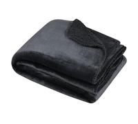 Stof - Plaid - Taille 180x220 cm - 100% Polyester - Couleur Anthracite - Modèle Michigan - Couverture - Doux Chaud Confortable, uni