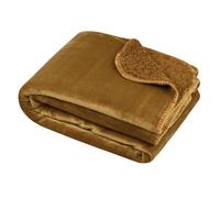 Stof - Plaid - Taille 180x220 cm - 100% Polyester - Couleur Camel - Modèle Michigan - Couverture - Doux Chaud Confortable, uni