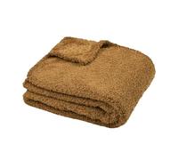 Stof - Plaid - Taille 180x220 cm - 100% Polyester - Couleur Camel - Modèle Montréal - Couverture - Doux Chaud Moelleux, uni