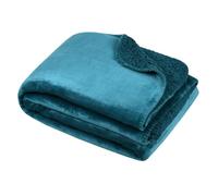 Stof - Plaid - Taille 180x220 cm - 100% Polyester - Couleur Pétrole - Modèle Michigan - Couverture - Doux Chaud Confortable, uni