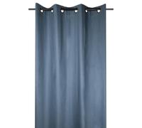 Stof - Rideau à œillets - Taille 140 x 260 cm -100% Coton- Couleur Bleu Orage - Modèle Oxford - Satin de Coton - Qualité exceptionnelle - Très élégant et Doux au Toucher -8 œillets- Pose Facile