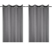 Stof - Rideau Bea à Œillets Polyester Anthracite 260 x 140 cm (Lot de 2)