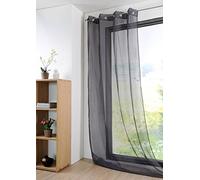 Stof - Rideau - Voile Monna avec Œillets pour Salon ou Chambre - Taille 135 x 260 Anthracite - Voile pour Fenêtre ou Dressing - Garantira Votre Intimité - Décoration - Idéal pour Maison