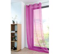 Stof - Rideau - Voile Monna avec Œillets pour Salon ou Chambre - Taille 135 x 260 - Fuschia - Voile pour Fenêtre ou Dressing - Garantira Votre Intimité - Décoration - Idéal pour Maison