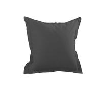 STOF - T14820010 Alicia Taie avec Volant - 100% Coton 57 Fils - certifiée Oekotex - Doux, Confortable - Anthracite 65 x 65 cm - Mixte