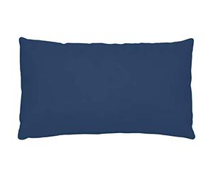 STOF - Taie américaine - 100% Coton - Modèle Alicia - Coloris Blue Jean - 70 x 50