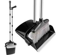 Stoffer et balai - Kit de nettoyage - Travaux ménagers - Avec dents de peigne - Réglable - Acier inoxydable