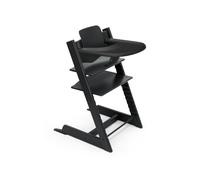 Stokke Chaise Haute Tripp Trapp® + Baby Set² + Plateau - Noir | Solution 2-en-1 dès 6 mois. Inclut la chaise en bois, le Baby Set² pour être bien assis en sécurité, et le plateau amovible.