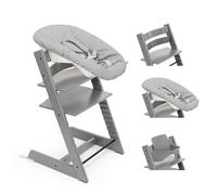 Stokke - Pack Chaise haute Tripp Trapp Hêtre + Baby Set + Newborn set - Gris Tempête / Gris