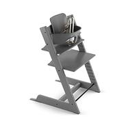 Stokke Tripp Trapp® Chaise Storm Grey + Ensemble bébé Gris tempête + Harnais Beige