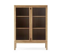 Stolab Commode Prio haute chêne huilé naturel. porte en verre