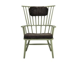 Stolab Fauteuil coussin & coussin pour le cou Henriette Olive vert-Espresso