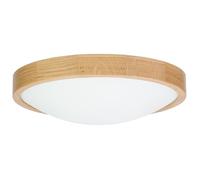 STOLARNIA PIKA Plafonnier - Plafonnier rond en bois chêne 2xE27 (∅37 cm) - Lampe moderne beige pour chambre, salon, couloir, cuisine - ORION en bois de chêne élégant