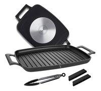 Stone&amp Stone Plaque Grill Induction 47 cm Rectangulaire Poêle Grill BBQ Antiadhésive avec Pince Revêtement Céique 47 CM CREPIERE