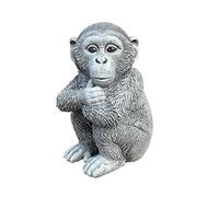 Stone and Style Statuette de jardin en pierre artificielle en forme de singe résistant au gel