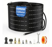 Stone Banks 10M Tuyau Déboucheur Canalisation pour Nettoyeur Haute Pression Kärcher, Kit Déboucheur avec Buses à Jet et Rotative pour Karcher Série K2 K3 K4 K5 K6 K7, Bosch AQT, Lavor