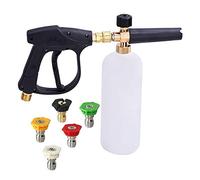 Stone Banks Nettoyeur haute pression lance à mousse avec 5 buses de pulvérisation, 1 l, fermeture rapide réglable 1/4", bouteille de canon à mousse, distributeur de savon pour lavage de voiture