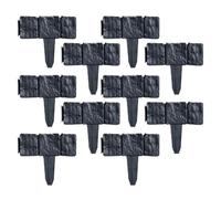 Stone Edging for Landscaping - Lot de 10 paquets de 10 panneaux de reconstitution en pierre imitation pierre | Gris Pebble Effect Border Interlocking Panels | Flower Bed Path Lawn Outdoor Stakes