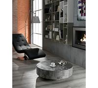 Stone Round 1 Tables Basses, fossile Gris, Taglia Unica