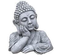 stoneandstyle Buste XL de Bouddha Shiva en pierre moulée | Présence décorative affirmée · Patine appliquée à la main · Création de notre atelier de Duisbourg · Pour un espace de calme