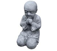 stoneandstyle Statuette de Bouddha moine agenouillé en pierre résistante au gel env. 11,8 kg