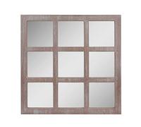 Stonebriar Miroir Mural carré Rustique à 9 Panneaux avec Supports de Montage Inclus 60 x 60 cm