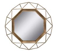Stonebriar Miroir Mural décoratif avec Cadre géométrique en métal 28" avec Supports de Montage, Or Vieilli