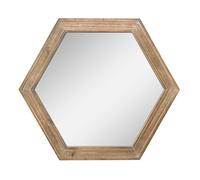 Stonebriar Miroir Mural Hexagonal décoratif de 61 cm avec Cadre en Bois Naturel et Support de Suspension attaché, décoration Rustique pour Salon, Salle de Bain, Chambre à Coucher et entrée