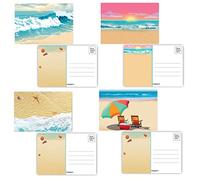 Stonehouse Collection Assortiment de 40 cartes postales de plage - 10 x 15 cm