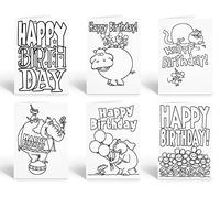 Stonehouse Collection Lot de 12 cartes de vœux à colorier Happy Birthday Kid - 12 cartes à colorier et enveloppes (assorties)