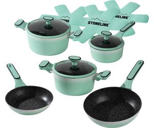 STONELINE® batterie de cuisine 11 pièces 18/20/24 Mint | avec couvercles