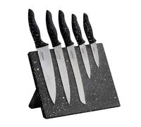 STONELINE® set de couteaux en acier inoxydable 5 pièces avec bloc à couteaux | Noir