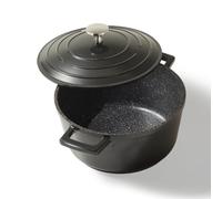 STONELINE® Cocotte 20 cm, avec couvercle en fonte d'aluminium, noir