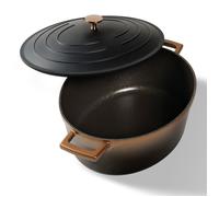 STONELINE® Cocotte 20 cm Or Rose - avec Couvercle en Fonte d'Aluminium - avec Circuit d'Humidification - Revêtement Antiadhésif