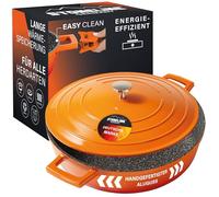 STONELINE Cocotte Induction avec Couvercle 28 cm, 4,2 L, Casserole Antiadhésive Revêtement avec de vraies Particules de Pierre, Braisière Marmite pour Tous Feux et Four, Couleur : Volcanique