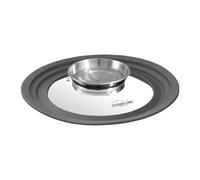 STONELINE® Couvercle en verre arômatiseur multi-fonctions avec rebord en silicone, pour 16/18/20 cm