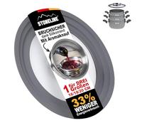 STONELINE® Couvercle en verre arômatiseur multi-fonctions avec rebord en silicone, pour 16/18/20 cm