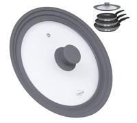 STONELINE Couvercle Universel/Multifonctionnel pour Casseroles, Poêles et Sauteuses 24/26/28 cm, 3 Tailles, avec bord en Silicone, couvercle gain de place