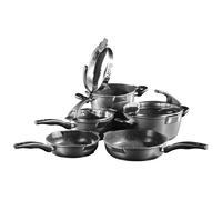 STONELINE® FUTURE Batterie de cuisine, 8 pcs, avec couvercle en verre avec fonction passoiren