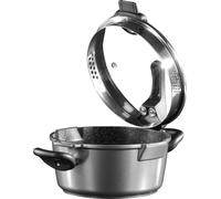 STONELINE® FUTURE casserole 28 cm | avec couvercle en verre et passoire