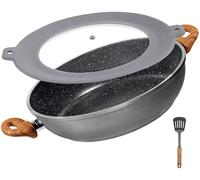 STONELINE® Germany Poêle à servir 28 cm | avec couvercle - aspect bois