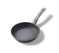 STONELINE Gourmundo Poêle à Frire 18 cm, adaptée à l'Induction, Cuire sans Huile ni Graisse, Revêtement Antiadhésif avec de vraies particules de pierre, Couleur Gris