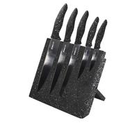 STONELINE® Lot de couteaux en acier inoxydable 5 pcs, avec bloc à couteaux magnétique, avec support pliable