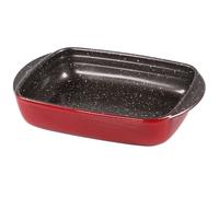 STONELINE® Plat à Gratin en Verre Borosilicaté 23 x 15 cm - avec Revêtement Antiadhésif avec de Vraies Particules de Pierre - Rouge