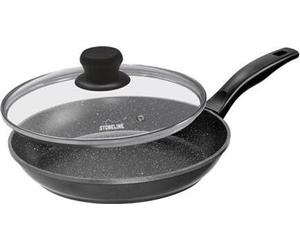 Stoneline Poêle 7359 Rôtir, Diamètre 26 cm, Convient pour plaque à induction, Couvercle inclus, Poignée fixe, Anthracite