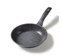 STONELINE Poêle à Frire 20 cm, Revêtement Antiadhésif avec de vraies particules de pierre, Cuire sans Huile ni Graisse, adaptée à l'Induction, Couleur Gris