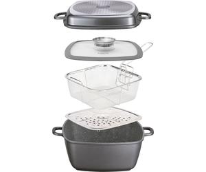 STONELINE® poêle multifonctions carré 28 cm | avec couvercle