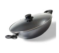 STONELINE® Wok 32 cm, avec couvercle en verre