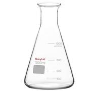 stonylab 1 Paquet Flacon Erlenmeyer à Large Ouverture en Verre, 1000 ml Erlenmeyer Bouteille en Verre Borosilicate Erlenmeyer Flask avec Jante Robuste